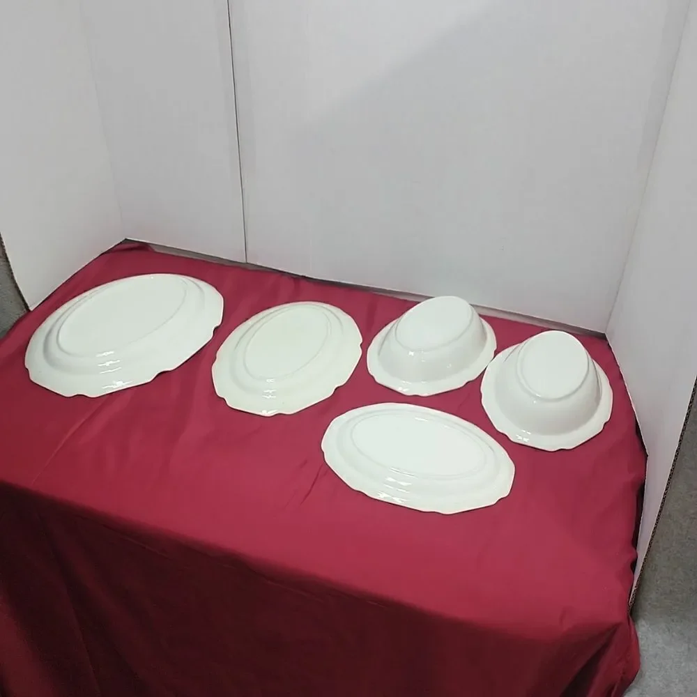 Mount Clemens Mildred Pattern Serving Plates And Bowls Set Of 5 Small To Large.